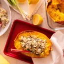 Low Carb Stuffed Spinach-Artichoke Spaghetti Squash
