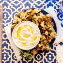 Low Carb Za'atar Air Fried Cauliflower with Herb Whipped Feta